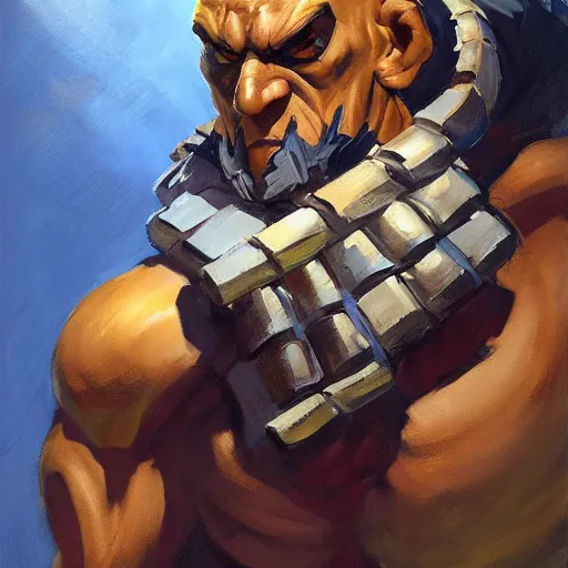 Image similar to greg manchess portrait painting of partially armored dhalsim from street fighter as overwatch character, medium shot, asymmetrical, profile picture, organic painting, sunny day, matte painting, bold shapes, hard edges, street art, trending on artstation, by huang guangjian and gil elvgren and gerald brom