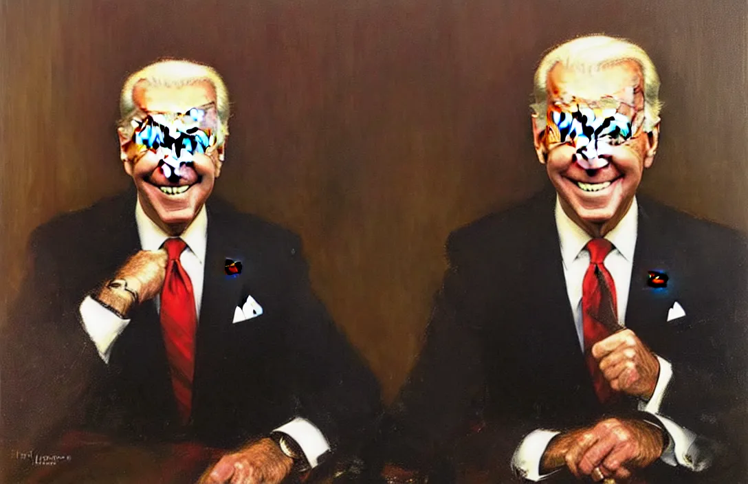 Image similar to portrait of joe biden!!!!!!!!!!!!!!!!!!!!!!!!!!!, detailed face, detailed painting,, epic lighting, by ilya repin, phil hale and kent williams