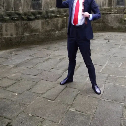 Prompt: Jacob Rees Mogg kickboxing