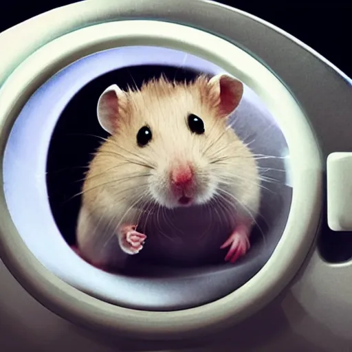 Prompt: hamster in a spaceship