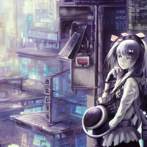 Image similar to dynamic composition, motion, ultra-detailed, incredibly detailed, a lot of details, amazing fine details and brush strokes, colorful and grayish palette, smooth, HD semirealistic anime CG concept art digital painting, watercolor oil painting of Clean and detailed post-cyberpunk sci-fi close-up schoolgirl in asian city in style of cytus and deemo, blue flame, relaxing, calm and mysterious vibes,, by a Chinese artist at ArtStation, by Huang Guangjian, Fenghua Zhong, Ruan Jia, Xin Jin and Wei Chang. Realistic artwork of a Chinese videogame, gradients, gentle an harmonic grayish colors. set in half-life 2, Matrix, GITS, Blade Runner, Neotokyo Source, Syndicate(2012), dynamic composition, beautiful with eerie vibes, very inspirational, very stylish, with gradients, surrealistic, dystopia, postapocalyptic vibes, depth of field, mist, rich cinematic atmosphere, perfect digital art, mystical journey in strange world