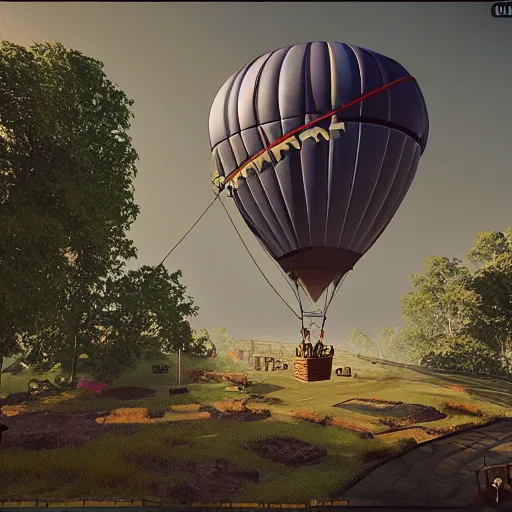 Image similar to hot air balloon carrying a hotel by H.P. Lovecraft, 8k, epic scene, scifi, unreal engine, masterpiece.