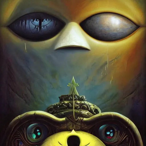 Prompt: “box art for The Legend Of Zelda Majora’s Mask by jaroslaw jasnikowski”