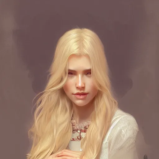 Prompt: ultra realistic illustration, a hot and beautiful blonde slavic woman in her 3 0's, intricate, elegant, highly detailed, digital painting, artstation, concept art, smooth, sharp focus, illustration, art by artgerm and greg rutkowski and alphonse mucha