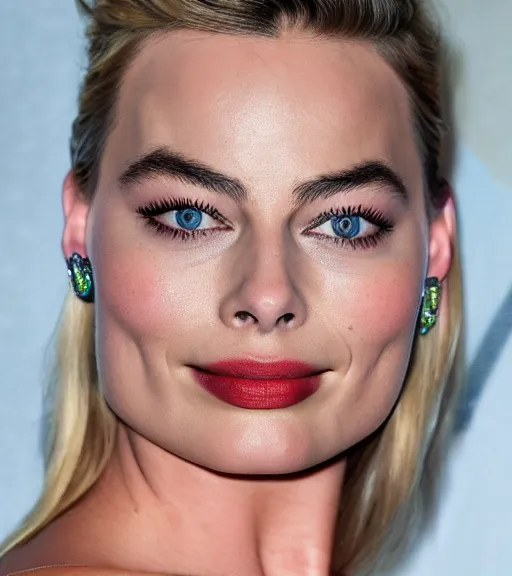 Prompt: margot robbie made of zits, pimples and furuncles, realism amazing detail, sharp