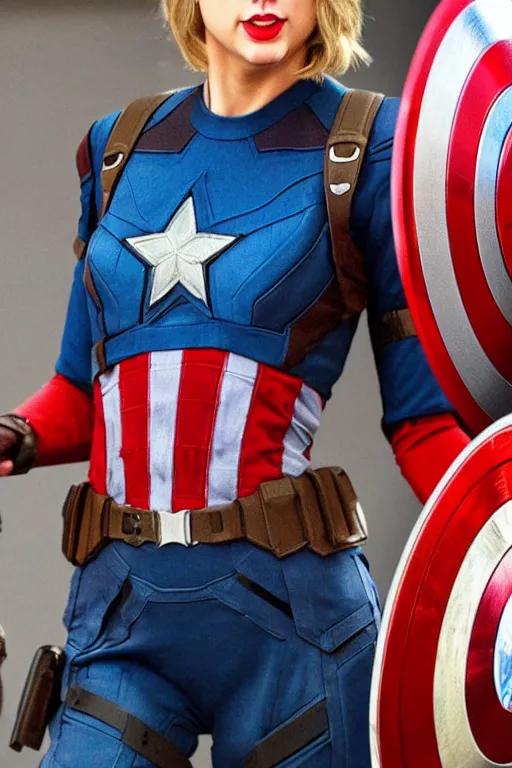 Prompt: Taylor Swift as Captain America