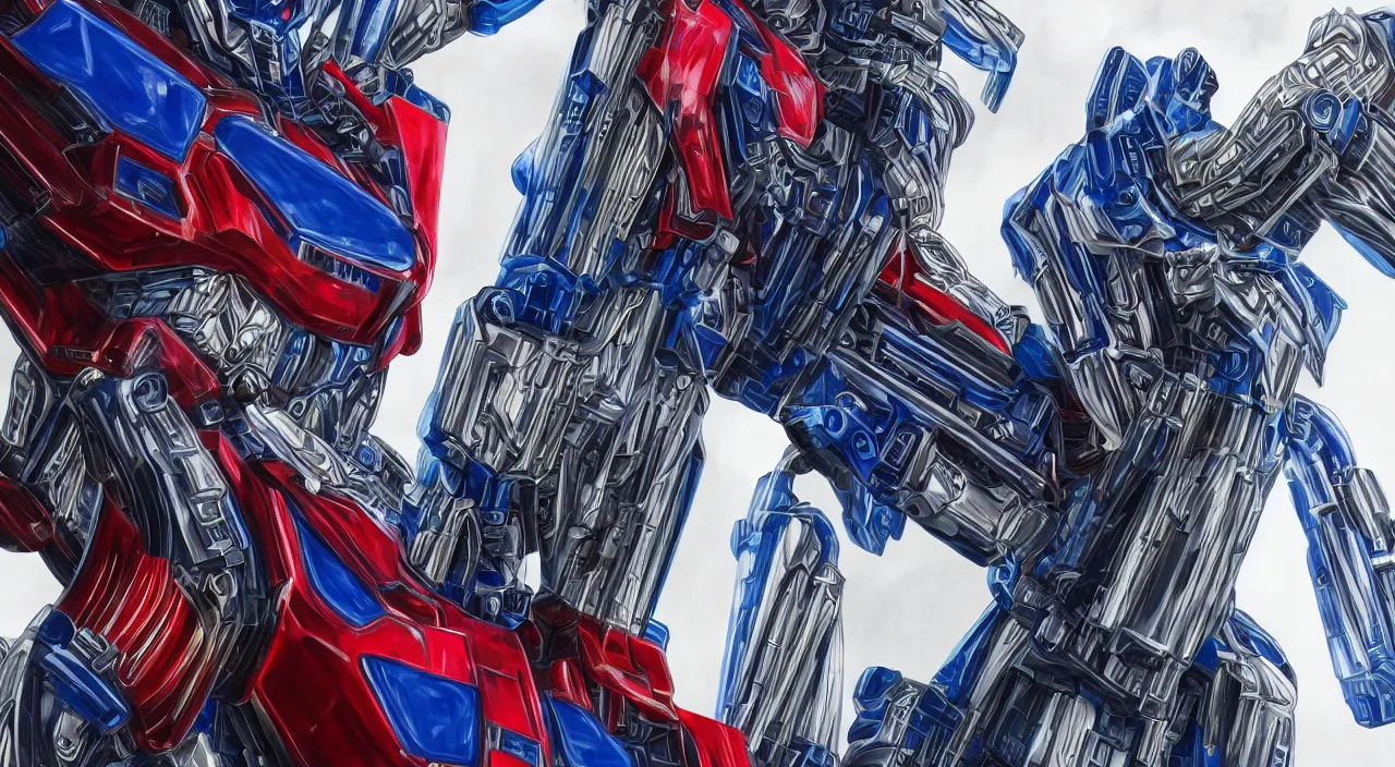 Prompt: elon musk as optimus prime hyper detailed realistic 8 k, sacred geometry