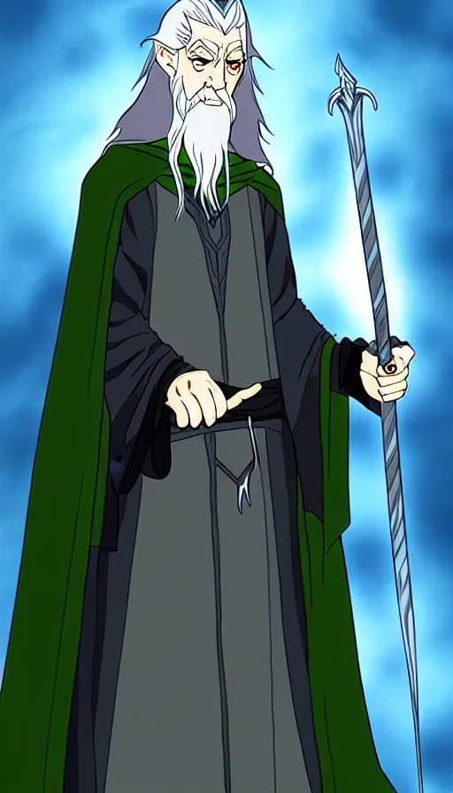 Image similar to gandalf ecogoth from the near future past, anime, manga, studio mir