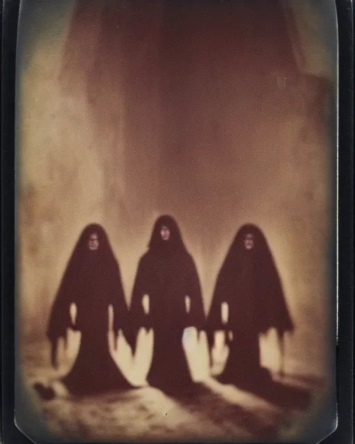 Image similar to a extremely disturbing old forgotten horror polaroid of a demonic cult, hyperrealism, sharp focus, highly detailed, horror cgi 4 k, matte, polaroid by professional photographer