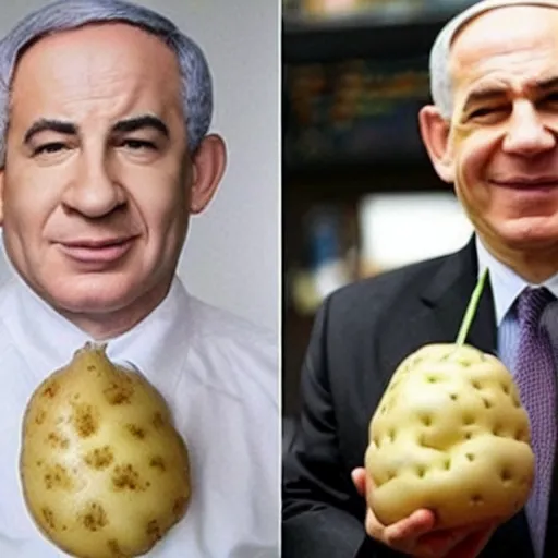 Image similar to a potato that looks like benjamin netanyahu