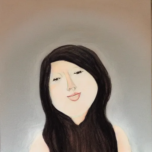 Prompt: young female with dark hairs by Linda Garland