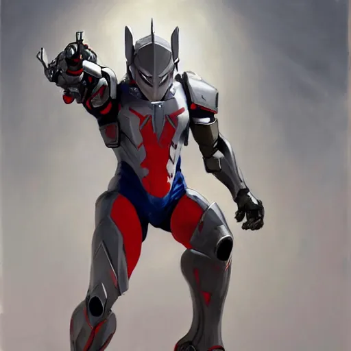 Image similar to greg manchess portrait painting of armored spiderman ultraman grey fox from metal gear cyborg japanese - american hybrid as overwatch character, medium shot, asymmetrical, profile picture, organic painting, sunny day, matte painting, bold shapes, hard edges, street art, trending on artstation, by huang guangjian and ail elvgren and sachin teng