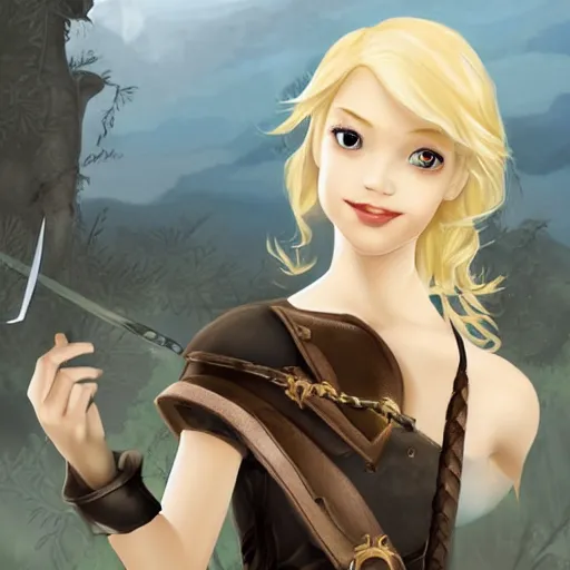 Prompt: A young thief in a fantasy world with blonde hair