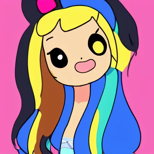 Prompt: Ariana Grande in adventure time, cute, high res