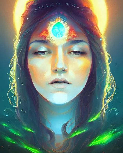 Image similar to earth priestess organic overgrowth portrait, artgerm, flowers, vortex, radiant halo of light, alena aenami, fire and water, liquid smoke, artstation