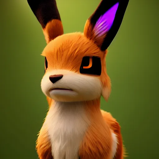 Image similar to photography of a realistic eevee animal, ultra detailed, 8 k, cinematic lighting, natural background, trending on artstation, pokemon