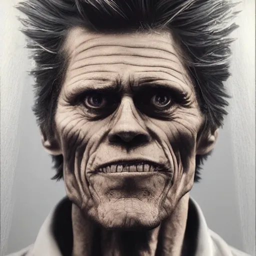 Prompt: willem dafoe face in the night sky, ominous, spooky, cinematic, hyperrealistic