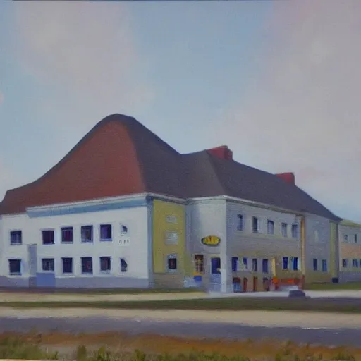 Prompt: beautiful oil painting of galva elementary school by olaf krans