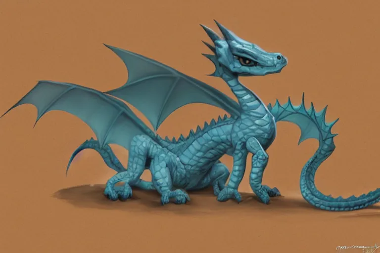 full body digital illustration of a baby dragon with, Stable Diffusion
