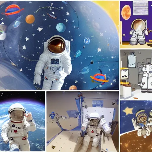 Image similar to astronaut mommies and their space nursery