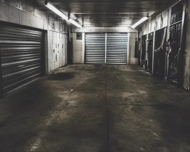 Image similar to horror demon evil transparent spirit attacks in truck garage interior photo shot on iphone, dynamic pose, close body shot, sharp focus, grainy, corpse, paranormal, long exposure, flashlight, night, total darkness, poltergeist, aberrations,