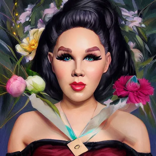 Prompt: trixie mattel, painting by artgerm and greg rutkowski