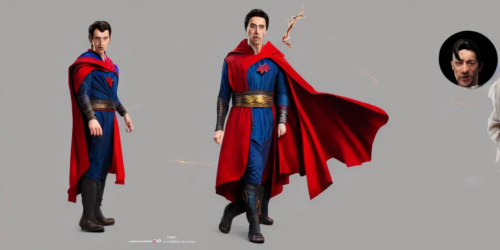 Prompt: young al pacino as dr strange the sourcerer supreme, character sheet, concept design, contrast, hot toys, kim jung gi, greg rutkowski, zabrocki, karlkka, jayison devadas, trending on artstation, 8 k, 3 d scene, photo, realistic, octane render, ultra wide angle, pincushion lens effect