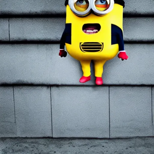 Prompt: a living minion photography