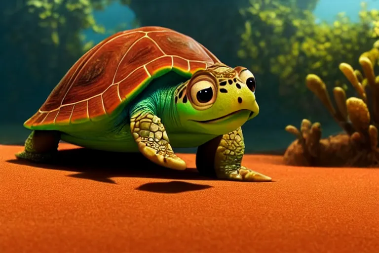 Prompt: pixar's alex the arab turtle film screen grab ; 8 k uhd ; very detailed, top all time / r / cineshots ;