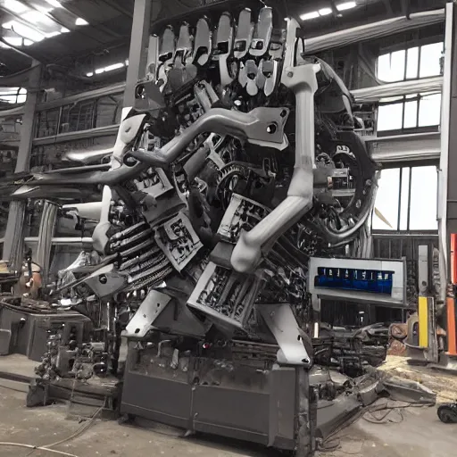 Image similar to a scary machine with many arms