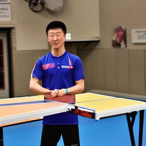 Prompt: ma long table tennis champion in space