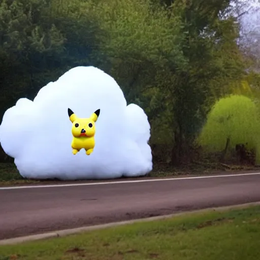 Image similar to a cloud in the shape of pikachu