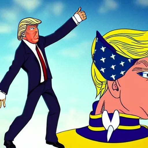 prompthunt: Donald trump as jotaro kujo in jojo's bizarre