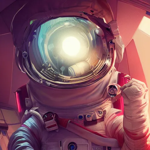 Prompt: an epic portrait of an astronaut entering the rabbit hole of wonderland, cinematic lighting, trending on Artstation, highly detailed, insane details