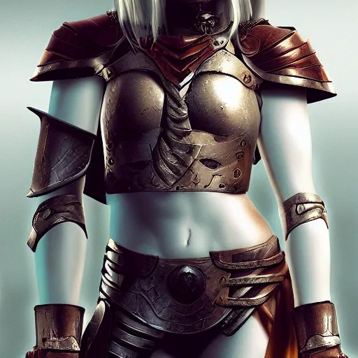 Prompt: full picture of blonde female warrior ,high fantasy, claymore, trending on artstation, arstationhd, HD