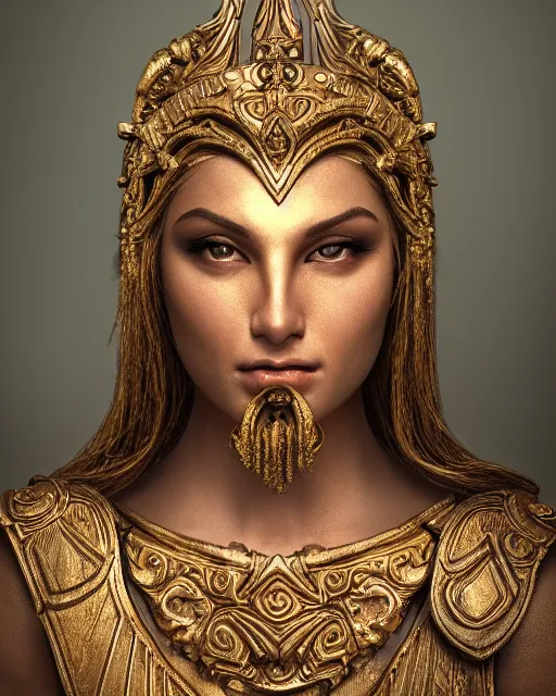 Image similar to photorealistic head and shoulders photo of beautiful female ornate fantasy greek spartan warrior goddess, confident, Neil Blevins, Frank frazetta, arney freytag, Ritu Kumar, Sabyasachi Mukherjee, Annie Leibowitz, Magic the gathering,octane, bokeh, 8k, fashion pose, cinematic, 28mm