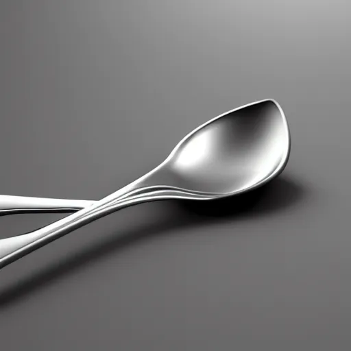 Image similar to a combination of spoon, fork and knife, highly detailed concept render c 4 d octane 8 k hdr