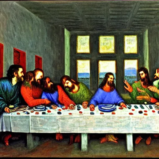 Image similar to the last supper, painted by monet