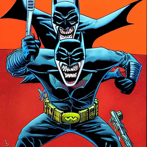 Prompt: The batman who laughs by Brian Bolland