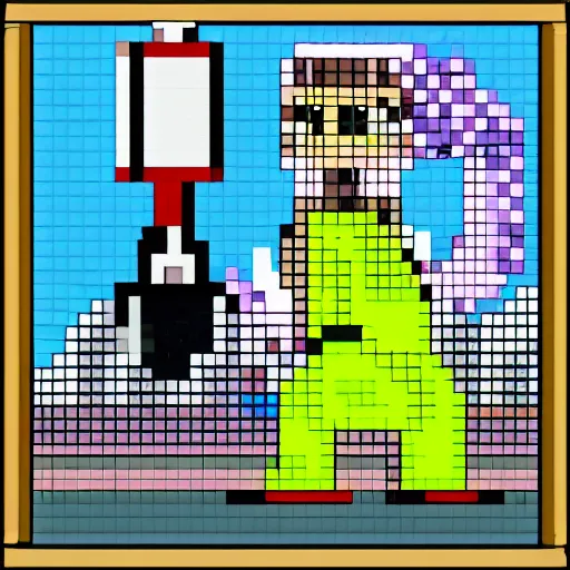 Image similar to mahatma gandhi as a character from the day of the tentacle game, pixel art