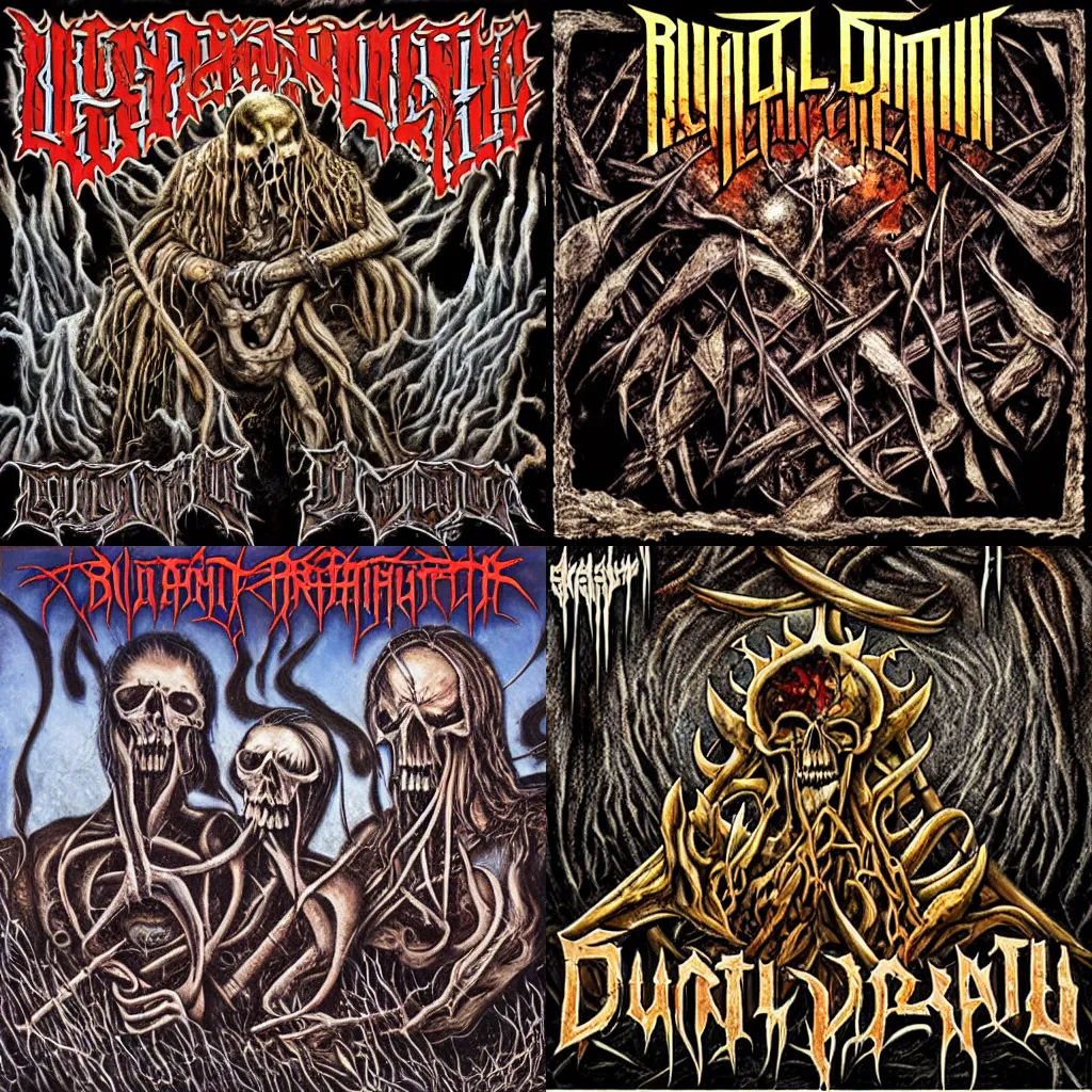 Prompt: brutal death metal album