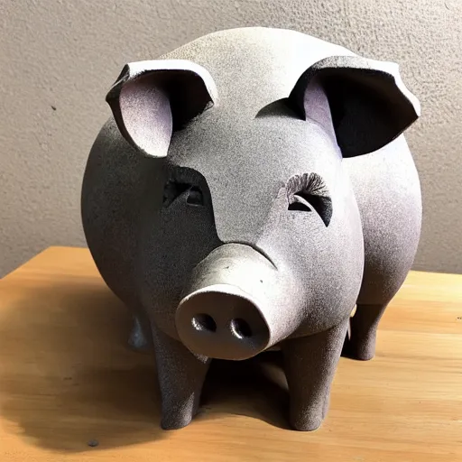 Image similar to sculpture of a pig, work in progress