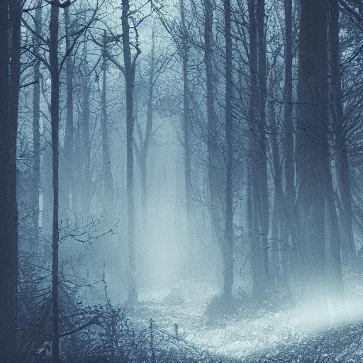 Prompt: deep forest scene, dark