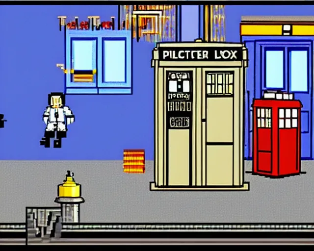 Prompt: screenshot from the snes platformer doctor who, video game from 1 9 9 4