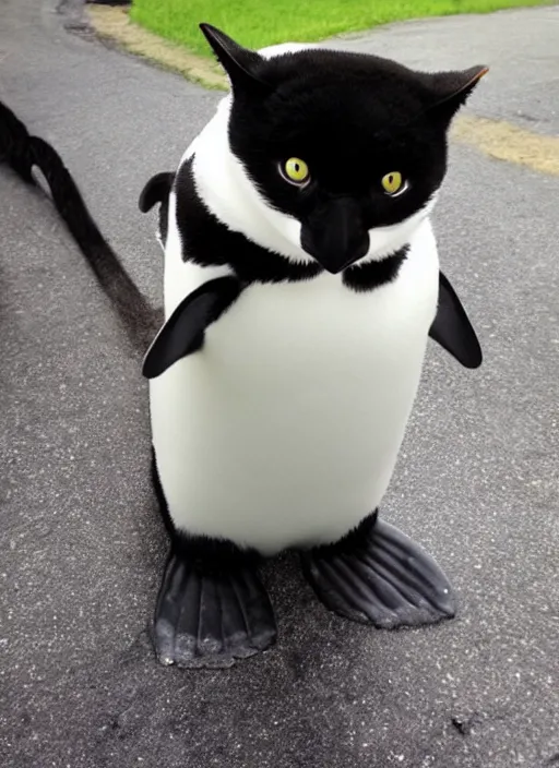 Image similar to penguin cat hybrid