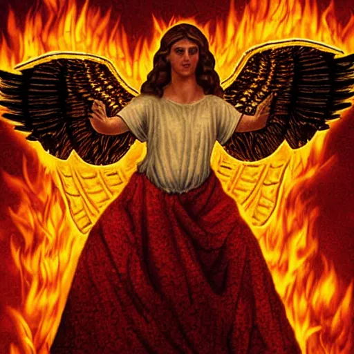 Image similar to the biblically accurate angel made of fire photograph