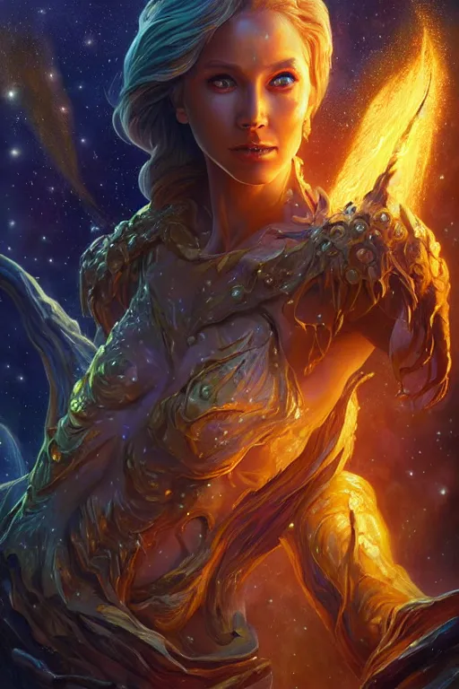 Prompt: beautiful oil painting with high detail of a wise Space ent(((Sobbing))) made of stars and plasma, hybrid from dungeons and dragons and art direction by James Cameron ;by artgerm; wayne reynolds art station; cinematic quality character render; low angle; ultra high quality model; production quality cinema model