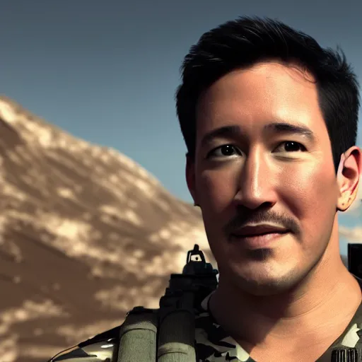 Image similar to markiplier as a us navy seal, cinematic lighting, photorealistic