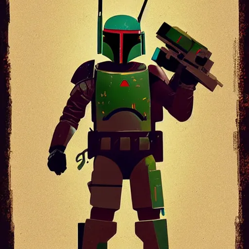 Image similar to boba fett artwork by james gilleard