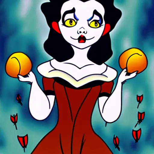 Image similar to snow white in the style of tim burton